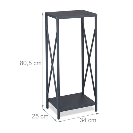 Wood shelf in gray steel