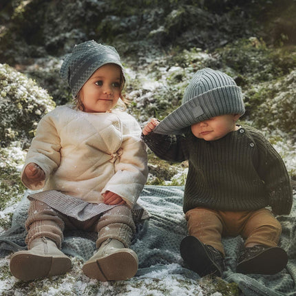 Wool Beanie - Deco Turquoise 0-6 months