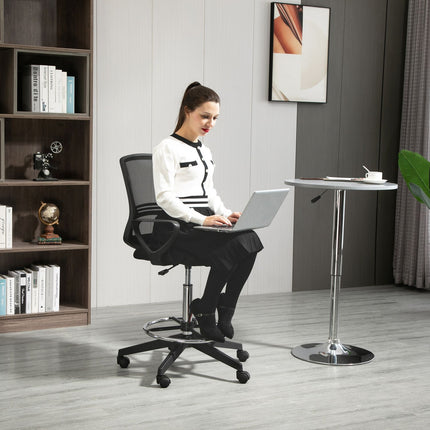 Ergonomic swivel office chair, height adjustable with footrest