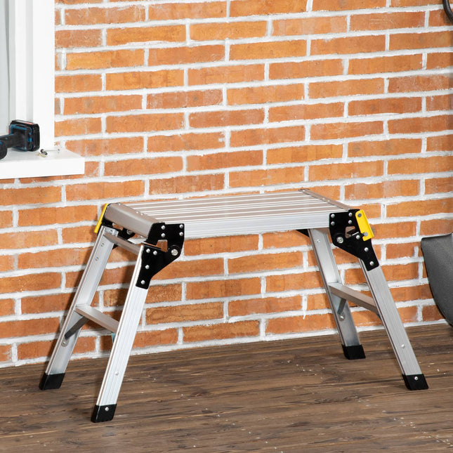 Skládací pracovní stůl a plošina, hliník, nosnost 150 kg