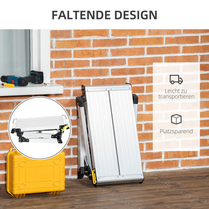 Skládací pracovní stůl a plošina, hliník, nosnost 150 kg