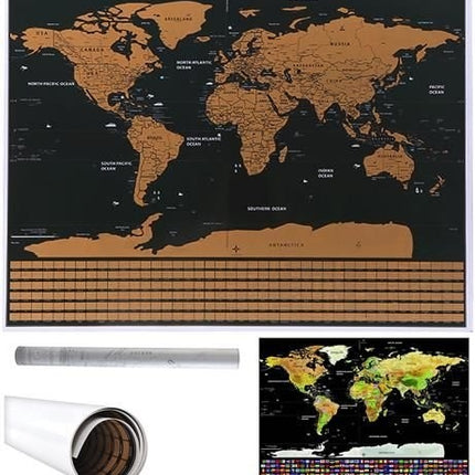 Mapa světa – stírací s vlajkami