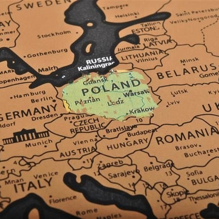 Mapa světa – stírací s vlajkami