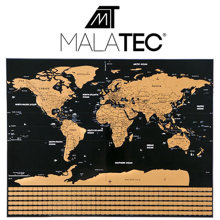 Mapa světa – stírací s vlajkami + příslušenství 23442