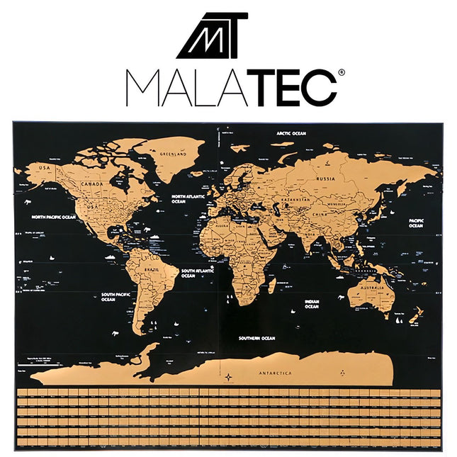 Mapa světa – stírací s vlajkami + příslušenství 23442