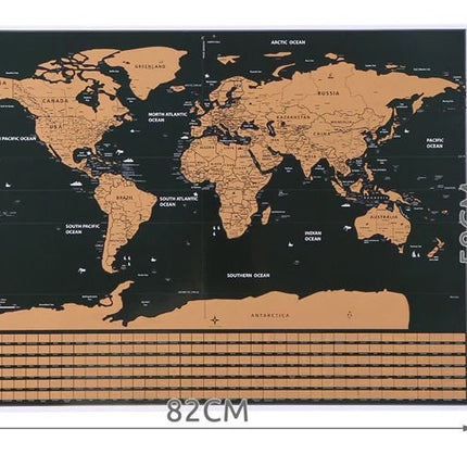 Mapa světa – stírací s vlajkami + příslušenství