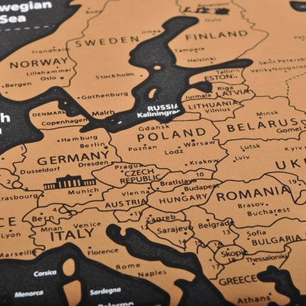 Mapa světa – stírací s vlajkami + příslušenství