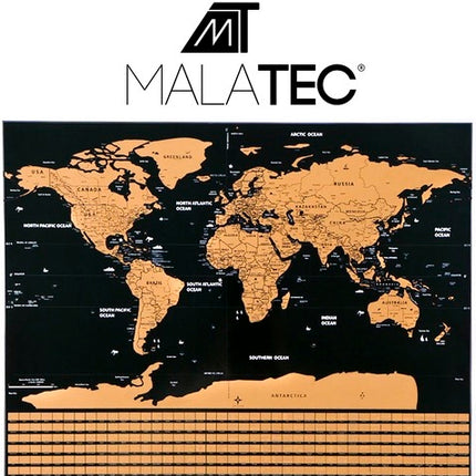 Mapa světa – stírací s vlajkami + příslušenství