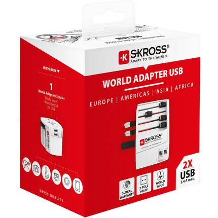 Cestovní adaptér MUV USB 12W bez uzemnění