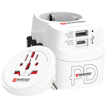 Cestovní adaptér PRO Light USB AC30PD World PD 30W s uzemněním