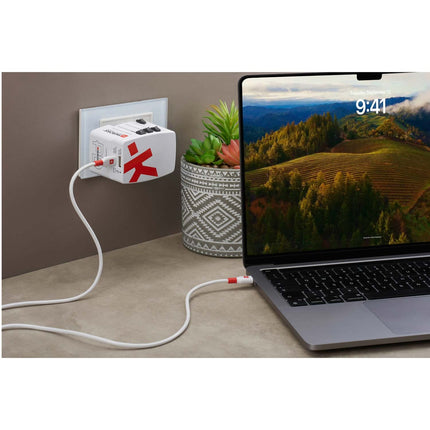Cestovní adaptér PRO Light USB AC45PD World PD 45W s uzemněním