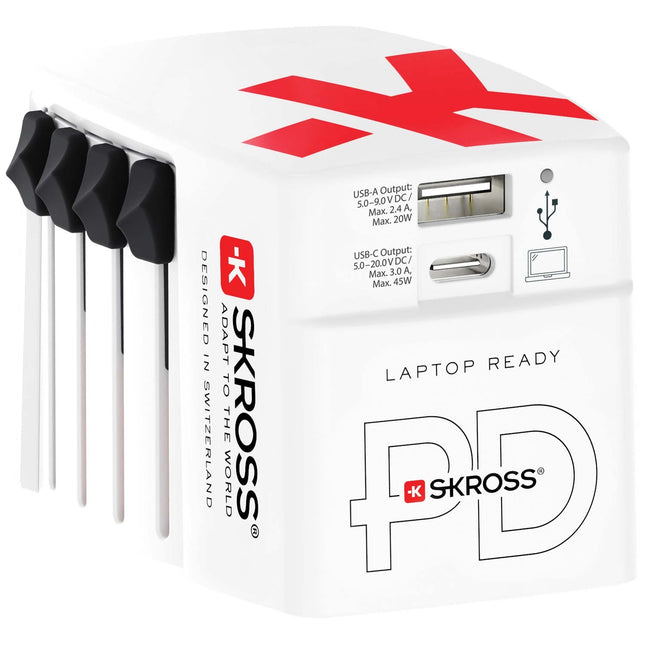 Cestovní nabíječka AC45PD USB-A+USB-C PD 45W bez uzemnění