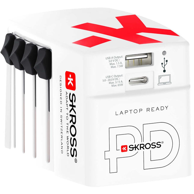 Cestovní nabíječka AC65PD World USB-A+USB-C PD 65W s uzemněním