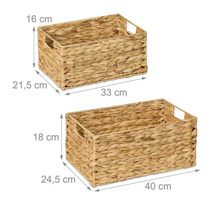Woven Storage Baskets Set of 2 – Water Hyacinth
