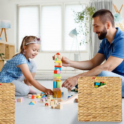 Pletené úložné koše z vodního hyacintu – sada 3 ks