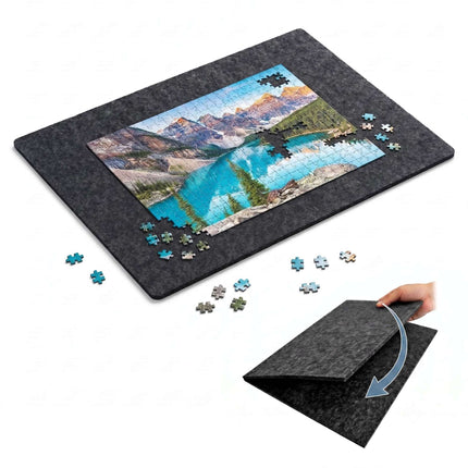 XL skládací plstěná podložka na puzzle – protiskluzový šedý povrch