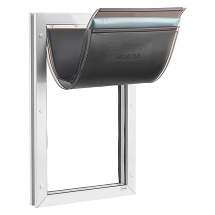 XL Pet Door – Metal Frame, 3 Magnetic Flaps, White