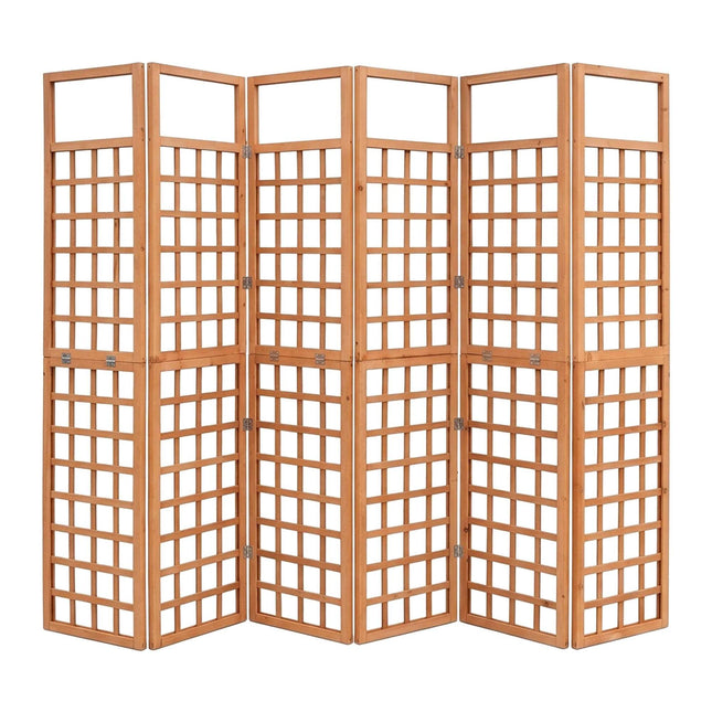 Dřevěná mřížová zástěna XL, světle hnědá, 6 panelů