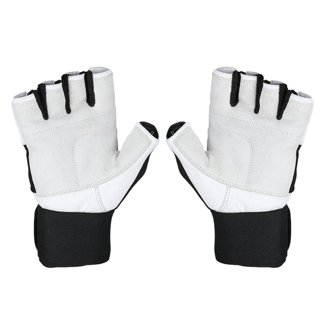 XXL Fitness Gloves, White-Black
