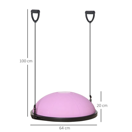 Balanční polokoule na jógu s lanem, Ø 64cm, světle fialová