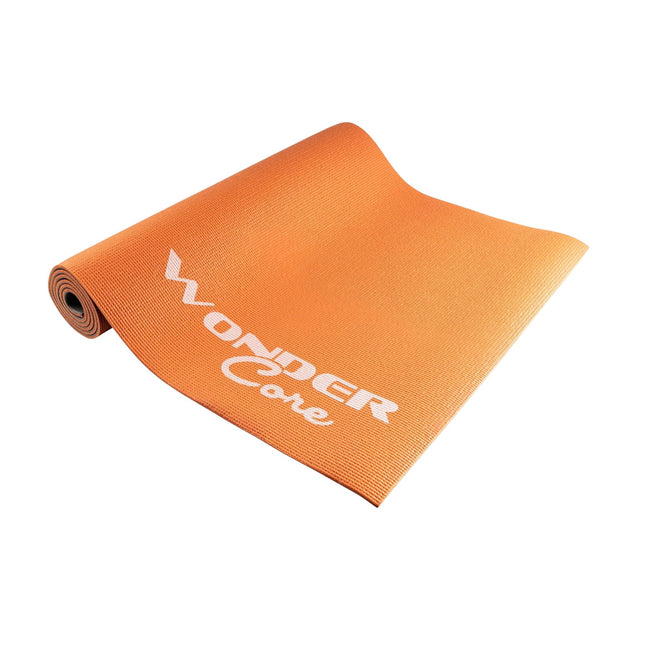 Yogamat, groot, antislip, 170 cm, oranje/grijs