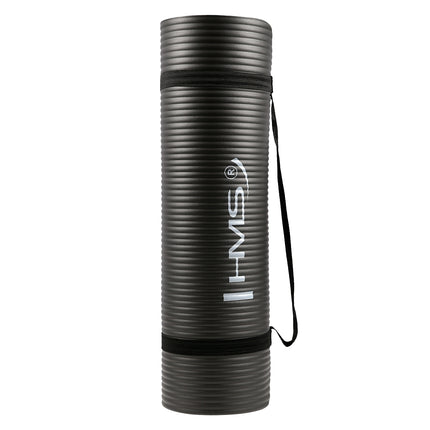 Podložka na jógu, protiskluzová, tloušťka 12 mm, černá