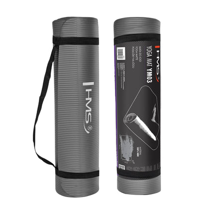 Podložka na jógu, protiskluzová, tloušťka 6mm, šedá