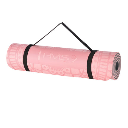 Podložka na jógu TPE, protiskluzová, 10mm, světle růžová
