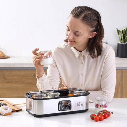 Jogurtovač 25W s LCD, 8 skleniček a nastavitelná teplota