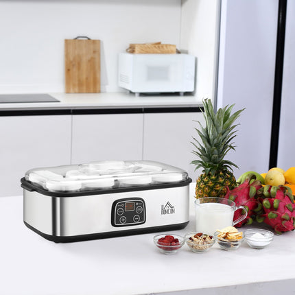 Jogurtovač 25W s LCD, 8 skleniček a nastavitelná teplota