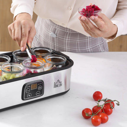 Jogurtovač 25W s LCD, 8 skleniček a nastavitelná teplota