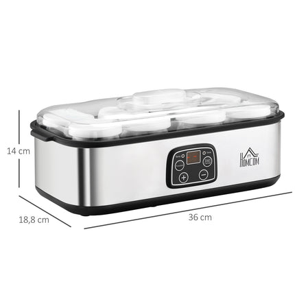 Jogurtovač 25W s LCD, 8 skleniček a nastavitelná teplota