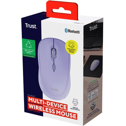 Bezdrátová myš Yvi+ Bluetooth / 2.4 GHz fialová