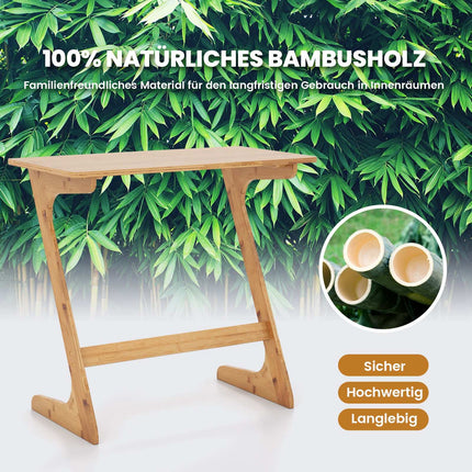Bambusový odkládací stolek ve tvaru Z – úsporný konferenční stolek