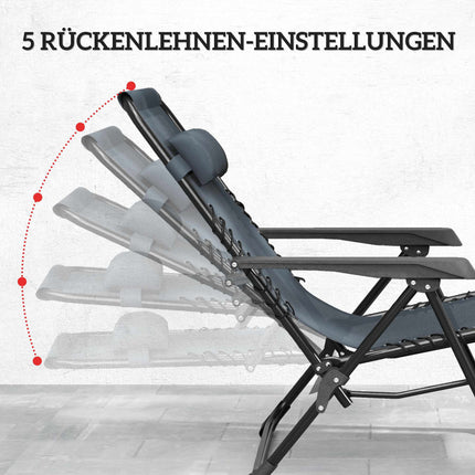 Sada relaxačních křesel zero gravity se stolkem, nastavitelný sklon