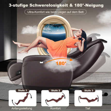 Zero Gravity Full Body Massage Chair with Heat, Brown