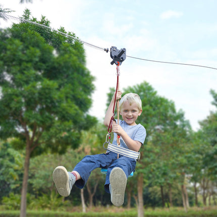 Zip Line Kit 160 ft, 500 lb Capacity, Spring Brake, Seat