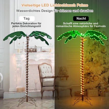 Umělá svítící palma s LED světly, skládací základna, LED palma 118 x 80 x 154 cm