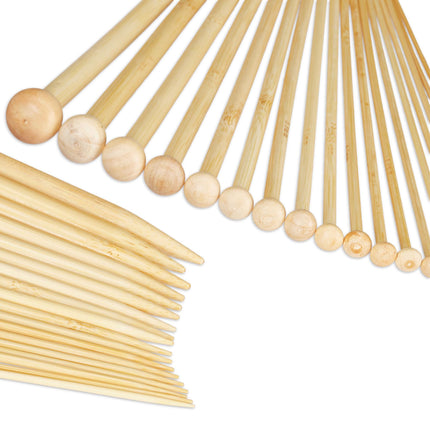bamboo knitting needle set with 36 parts and bag