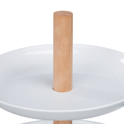 Etažér, 2 patra, plast a dřevo
