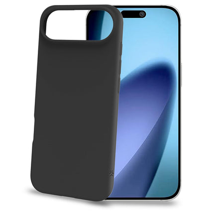 Měkký gumový kryt iPhone 17 Air, černý, odolný proti poškrábání