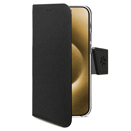 Pouzdro na iPhone 17 Pro Max s peněženkou, černé, ekokůže