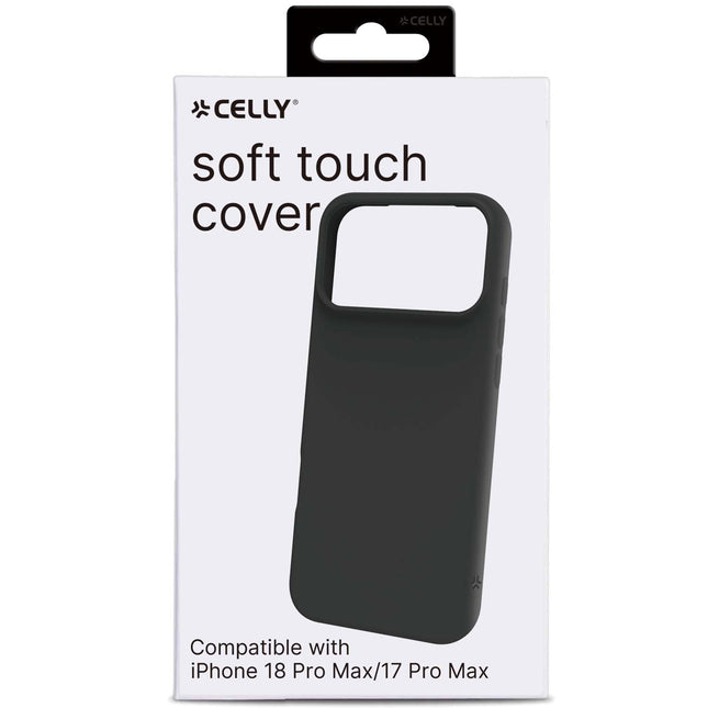 Měkké gumové pouzdro pro iPhone 18/17 Pro Max – černé