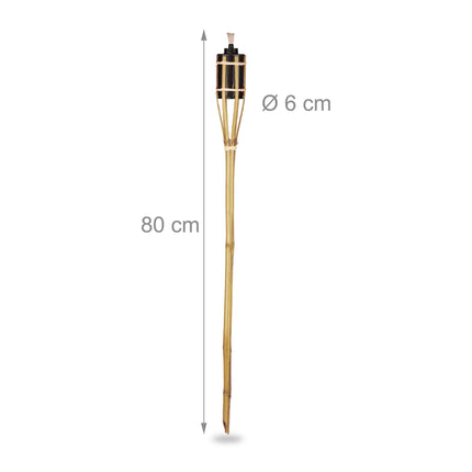 sada 10 zahradních bambusových pochodní 80 cm