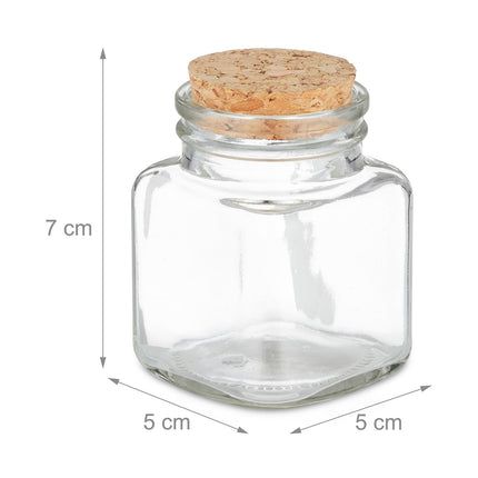 set of 12 spice jars with square cork lids