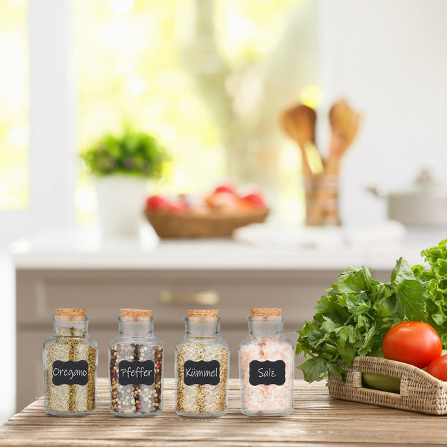 set of 16 spice jars with cork lids