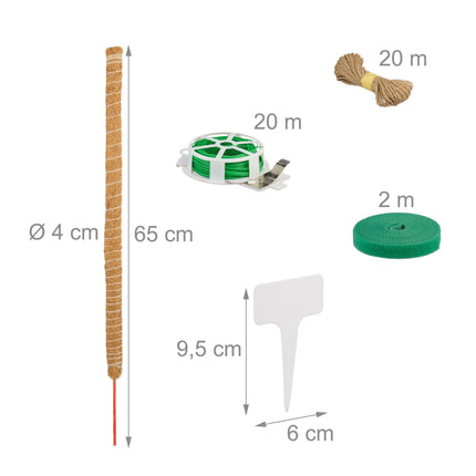sada 2 kokosových tyčí 65 cm příslušenství