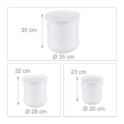 sada 3 starožitných květináčů
