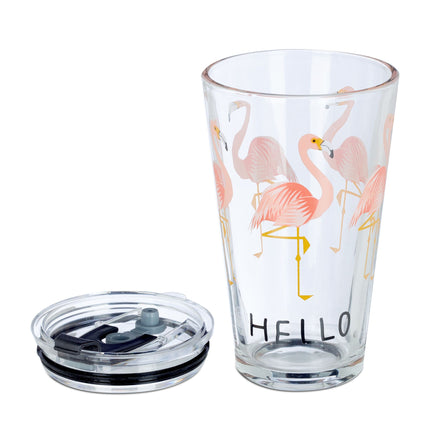 sada 4 skleněných lahví Flamingo