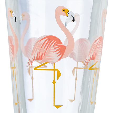 sada 4 skleněných lahví Flamingo